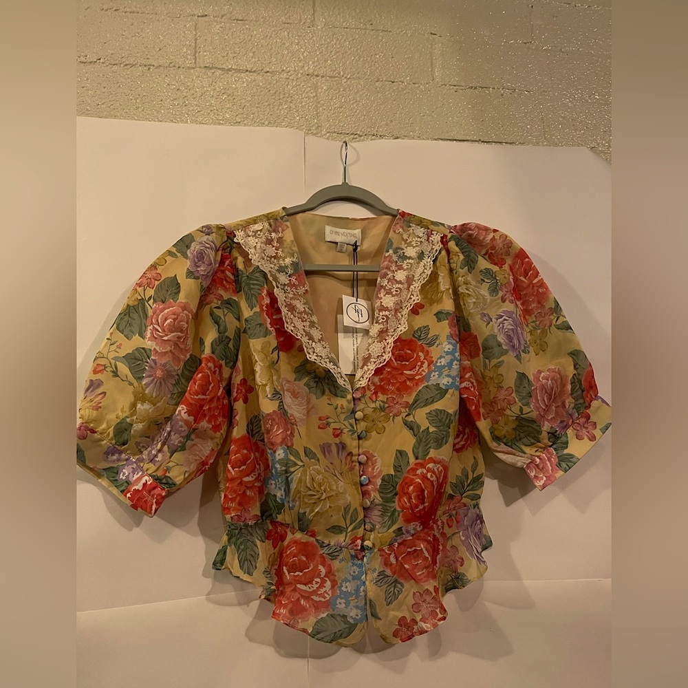 Silk Floral Blouse NWT - Picture 4 of 5